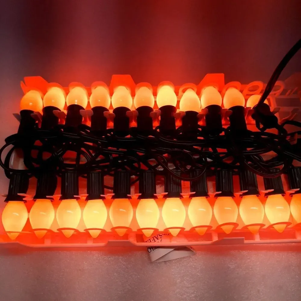 Seasonal Specialties Ceramic Orange string lights 25 C7 Halloween holiday Lights